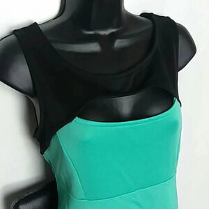 NWT Love J Sleeveless Black Mint Mini Dress